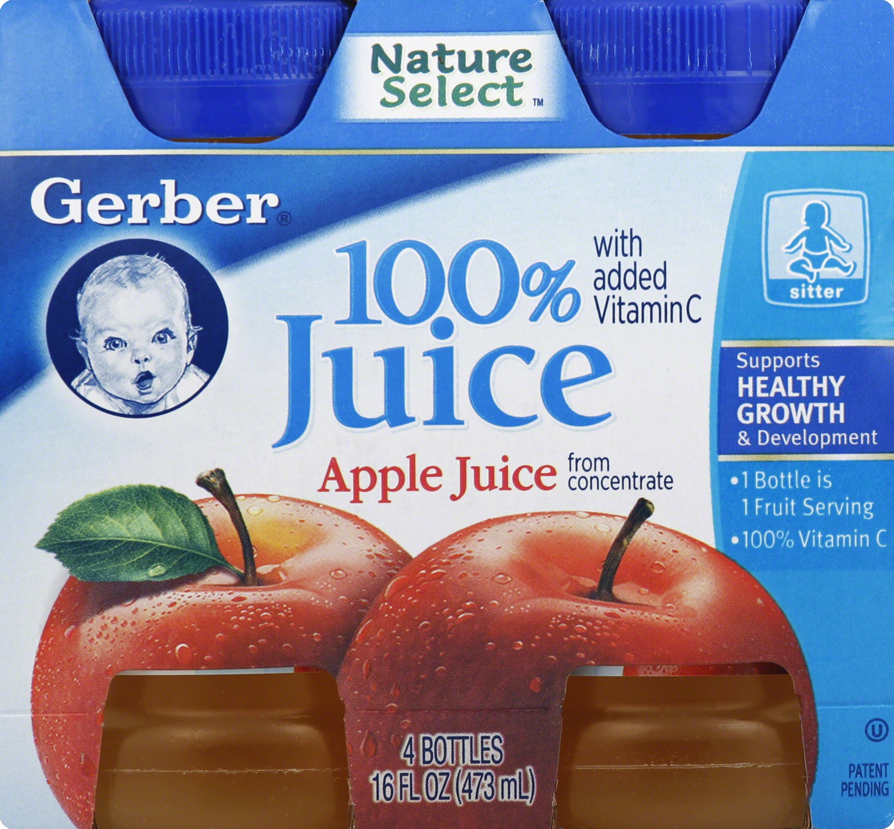 Gerber Apple Juice Organic 4 pk 16 oz | Starfish Market
